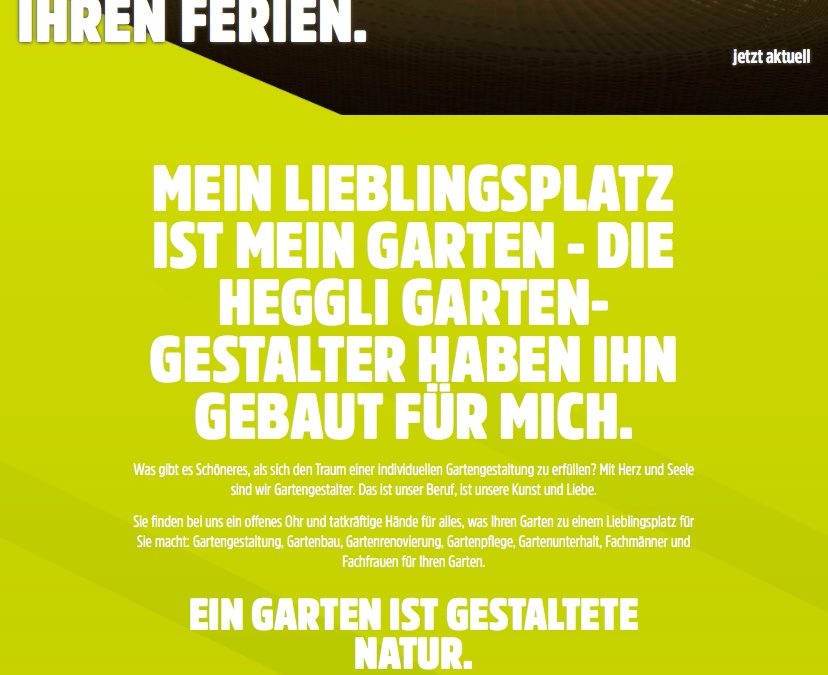 Frisch angesägt für gute Geschäfte – Heggli Gartenbau AG